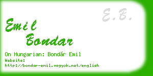 emil bondar business card