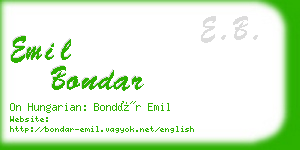 emil bondar business card